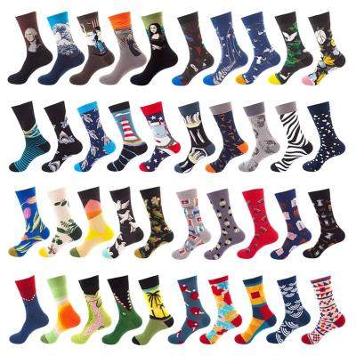 China 2022 Fashion Colorful Happy QUICK DRY Fashion Men's and Women's Art Crew Socks Funny Novelty Casual Cotton for sale