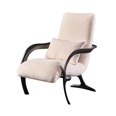 China Recliner Adjustable White Wood Chair Lazy (Others) Fabric Leisure Relax Wishbone Chair for sale