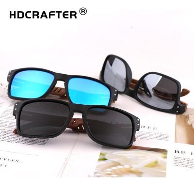 China HDCRAFTER Fashion Sunglasses 2022 Vintage Eco-Friendly Bamboo Colored Wooden Sunglasses Polarized Custom Lenses Fashion Glasses Uv400 for sale