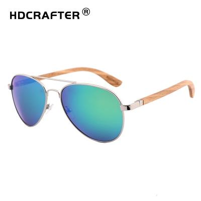 China 2022 Fashion Sunglasses HDCRAFTER Pilot Colored Vintage Wooden Eco-Friendly Classic Sunglasses Polarized Custom Lenses Fashion Glasses Uv400 for sale