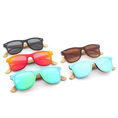 China Fashion Sunglasses HDCRAFTER Classic One Piece Colored Bamboo Lens Eco-friendly Sunglasses uv400 Driving Eyewear Customize Logo Eyewear CE for sale