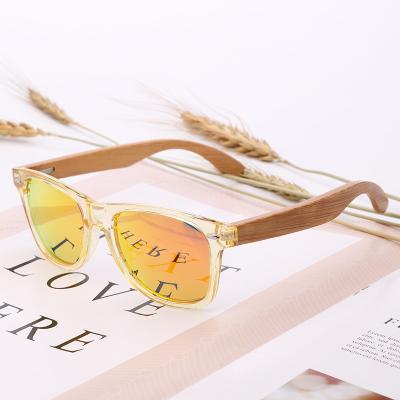 China Fashion Sunglasses HDCRAFTER 2022 Vintage Eco-Friendly Bamboo Colored Wooden Sunglasses Polarized Custom Lenses Fashion Tea Gradient Glasses for sale