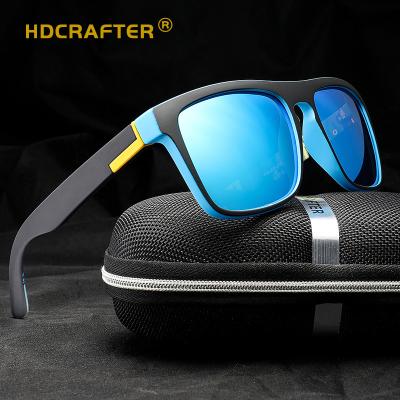 China HDCRAFTER square wholesaler painting elastic men's sport sunglasses polarized uv400 driving colorful Eyewear outdoor brand goggles CE for sale