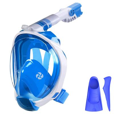 China Raincoat ; 360 Degree Snorkle Fins Factory Supply Full Face Air Intake Rotating Anti Fog Mask Diving Set for sale