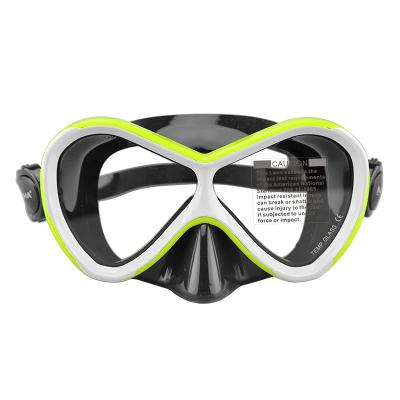 China Kids Tempered Glass Single Lens Silicone Skirt Swimming Diving Snorkeling Nose Covered Swim Goggles Mask Snorkel Diving Face Mask for sale