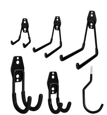 China Stocked Metal Arm Hanger Garage Hooks Europe and America Amazon Double Hooks Hot Custom Heavy Duty Wall Mount Utility for sale