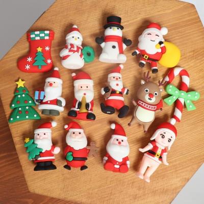 China Festival Christmas Party Decoration Straw PVC Dessert Cupcake Ornament Baking Stocks Ready to Ship Green Tree Cake Topper for sale