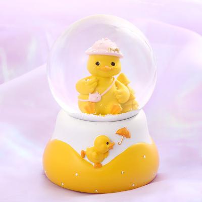 China Cute Ready To Ship 100 80 65 Custom Cute Dolphin Inflatable Cat Duck Snowglobe Water Novelty Animals Gifts With Light Music Snow Globe for sale