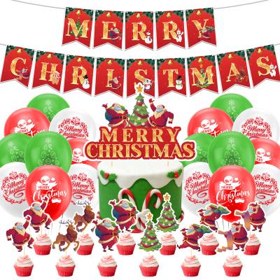 China New Happy Birthday Balloon Pendants Banner Sign Luxury Outdoor Paper Flag Party Letter Cupcake Hanging Topper Christmas Decoration Set for sale