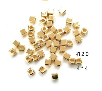 China Accessories Classic Handmade Jewelry Making 14K Gold Smooth Solid Loose Square Spacer Beads for sale