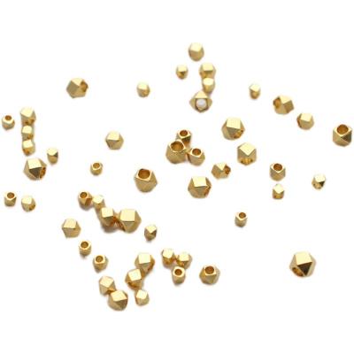 China Trendy Jewelry 18K Matte Gold Square Cut Connector Diy Beads Jewelry Making 3mm 4mm 5mm Material for sale