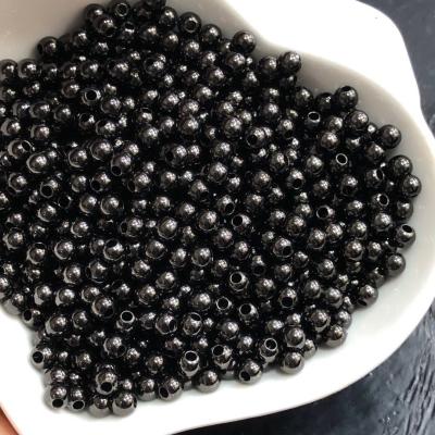 China Fashionable Jewelry 6mm Gold Black Pearl Chain Stainless Steel Beads Jewelry Findings DIY Ball Bead Chains Accessories for sale