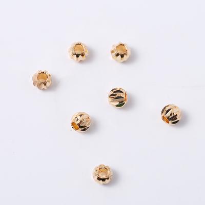 China Fashionable Jewelry Cut Flower Brass Round Beads DIY Handmade Beaded Bracelet Jewelry Material Accessories for sale