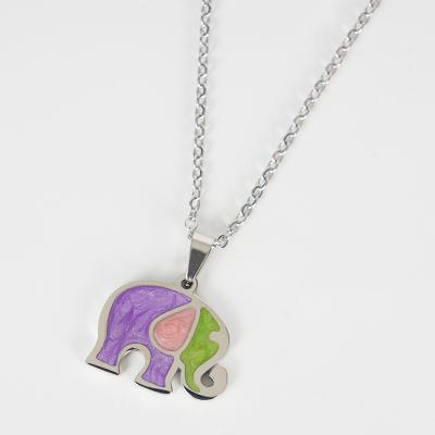 China Korea Baby Elephant Necklace Fashion Niche Design Clavicle Personality Girl Colorful Cute Cute Necklace for sale