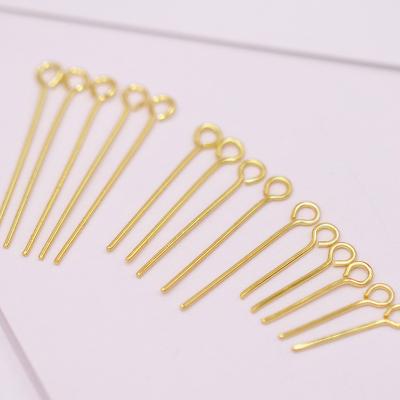 China Classic Jewelry Copper Plated 18K Gold 9 Pin T Pin 0.7mm Line Bead DIY Hardware Accessories for sale