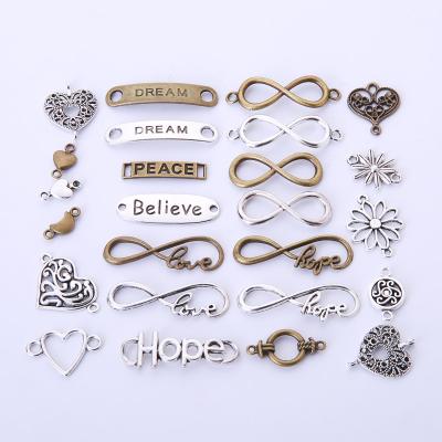 China Fashion Metal Retro Mixed Infinite Letter DIY Hand Bangle Pendant Jewelry Accessories for sale