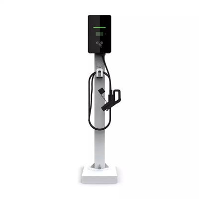 China Quick Charge Support Single Phase AC 7kW Wall Mounted Charging Pile With Latest Design Rack For Energy Vehicle Charging EV Charger for sale