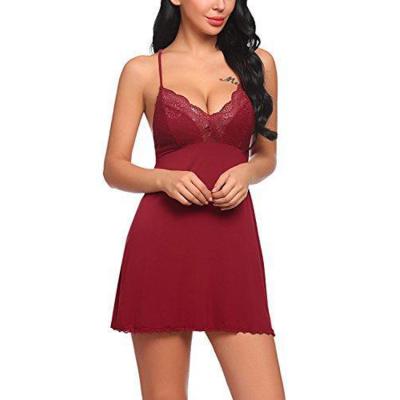 China New Arrivals Summer Lace Women Nightgowns Elastic Women's Sleepwear Breathable Dress for sale