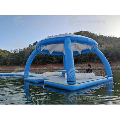 China Aqua Water Park Inflatable Boat Tent Boat Island for sale