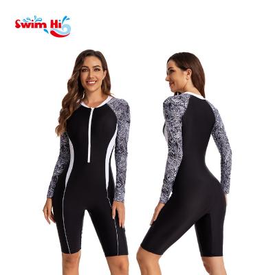 China Quick Dry Anti Uv Women One Piece Swimsuit Long Sleeve Manufacturer Custom Rash Guard for sale