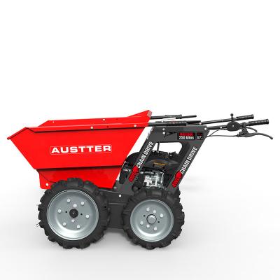 China Reliable Farms Loading Capacity 250KG Ducar /Loncin /B &S 196CC Gasoline Engine Powered Wheel Barrow, 4X4 Mini Dumper for sale