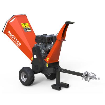 China Cultivates NEW design environmental greening tree care use towable 15HP Gasoline Branch Chipper Waste Wood Log Shredder Machine for sale