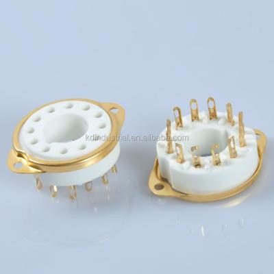 China For many types of CRT tube (tube) socket ceramic gold for 12Pin DG7-32 tube PMT 5UP1 valve B12A base for sale