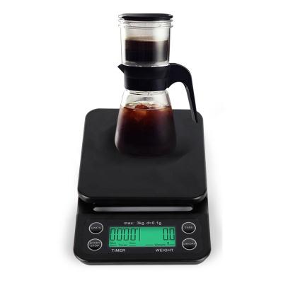 China WITH LID Mini Digital Coffee Scale LCD Display Timer Electronic Coffee Scale With LID Amazon Hot Sale Kitchen Coffee Scale for sale