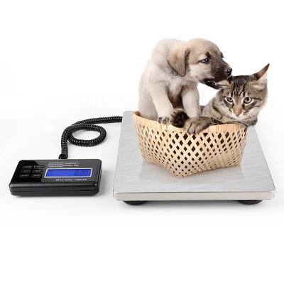 China Weight Function 200KG Stainless Steel Scales Pet Platform Scale Digital Animal Postal Scale for sale