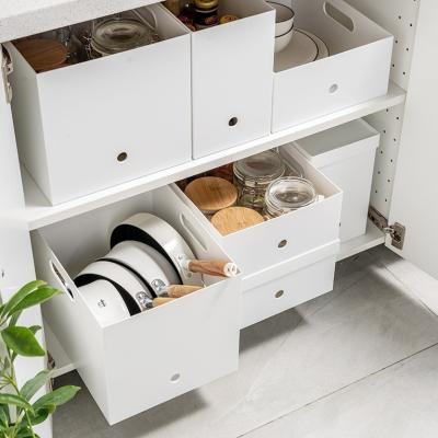 China Hot Selling Freshness Keeping Kitchen Clutter Organizer Storage Box Plastic White Storage Boxes With Lid for sale