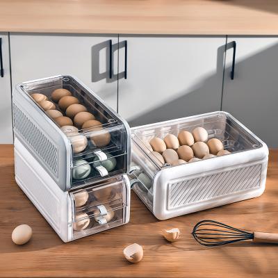 China Viable Home Kitchen Chicken Egg Storage Box Containers Plastic Holders For Family for sale