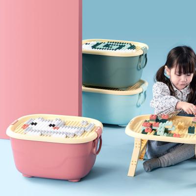 China Viable Good Quality Plastic Collapsible Sundries Storage Bin KidToy ​​Brick Folding Storage Box for sale