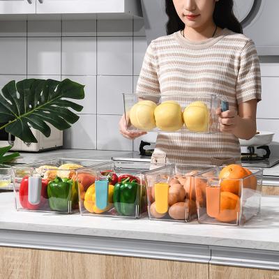 China Kitchen Food Container Fridge Storage Box Grain Beans Sealed Viable Clear Storage Refrigerator Food Storage Organizer for sale