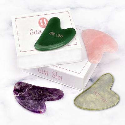 China Portable/Durable/Washable Premium All Natural Handmade Healing Pink Rose Quartz Stone Gua Sha Board for sale