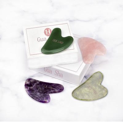 China New Cool Feeling Material Package Set Rose Quartz Jade Gua Sha Scraping Massage Slimming Tool for sale