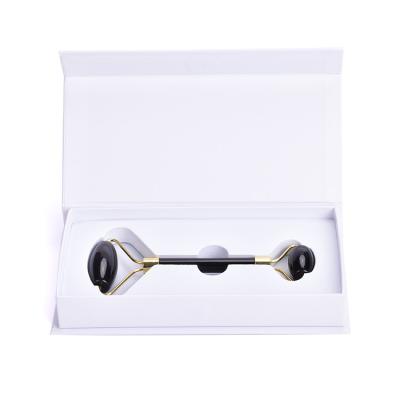 China Stong frame/2021 Portable/Durable/Washable Black Obsidian Beauty Massager Dragonglass Stone Roller for remove toxin. Support customization for sale