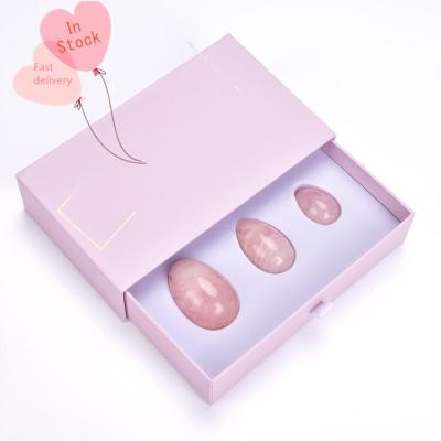 China China 2021 trending products stand up undril jade yoni eggs rose quartz with string and gift box for sale