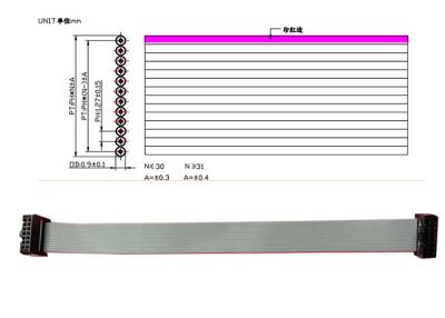 China PVC Female Male 28 AWG 1.27mm Flexible Flat Cable for sale