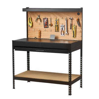 China Customized Heavy Duty Machinery Repair Shops Garage Tool Cabinet Steel Workbench With 2 Drawer for sale