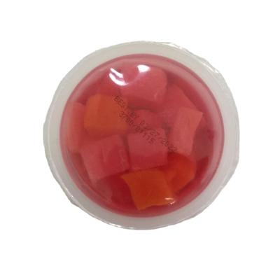 China Canned Mini Peach Pear Cherry Grape Mix Fruit Fruity Jelly Pudding Cup Cup for sale