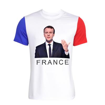 China anti-wrinkle 2022 presidential election custom t-shirt men o-neck t-shirt macron defender casual sports shirts tops gym mens t-shirt for sale