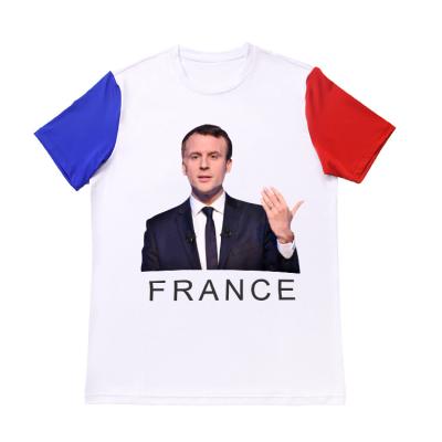 China Anti-Wrinkle OEM Custom Class of 2022 Presidential Election French Macron Supporters Printed Round Neck Men's T-shirts Breathable T-shirts for sale