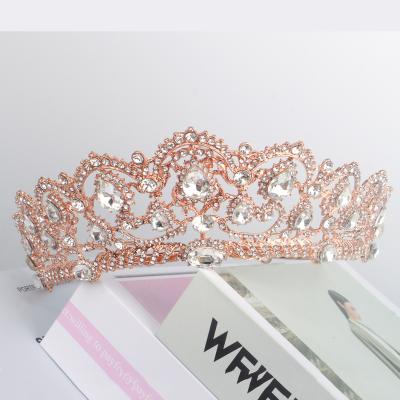 China Pageant Tiara For Sale W14xH6 W14xH6 Rose Gold Glitz Beauty Cheap for sale