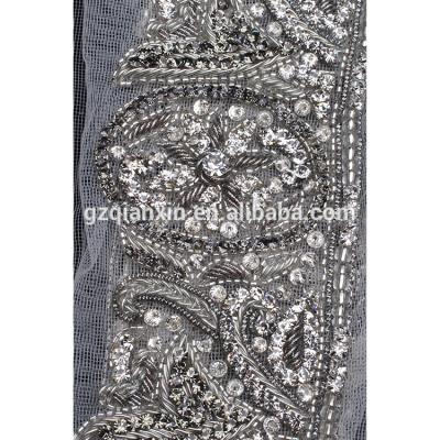 China Bags of Bags Wholesale Crystal Beaded New Design Indian Appliques for Clothing for sale