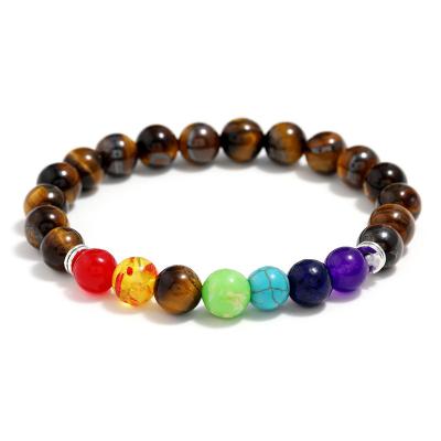 China Wholesale Graceful Handmade Yoga Inspired Bracelet Tiger Eye Bead Universe Planet Natural Stone Beaded Bracelets for sale