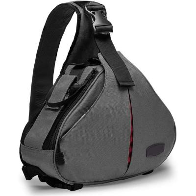 China Shockproof Camera Case Bag Compatible For Canon Canvas Camera Sling Bag DSLR Lens Backpack Anti-theft Cross - Body Case With Tripod Mount for sale