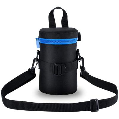 China Canon Zipper Polyester Lens Protector Bag Inner Size 3.15x6.69 Inches Pocket Camera Lens Bag Camera Lens Bag Pouch Case for sale