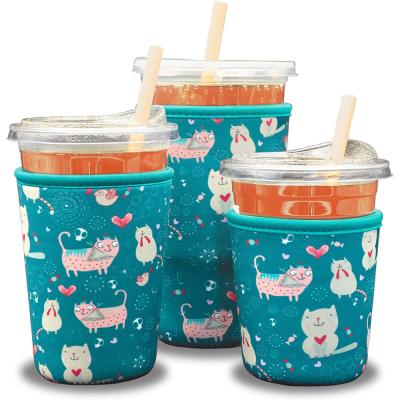 China Waterproof Reusable Iced Coffee Sleeves Insulator Sleeve For Cold Drinks Neoprene Cup Holder For Dunkin' Coffee for sale