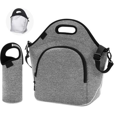 China Neoprene Lunch Box Insulated Thermal Lunch Tote Bag Neoprene Insulated Lunch Tote Bag , Large Lunch Tote Bags Reusable Lunch Box With Adjustable Detachable Shoulder Straps for sale