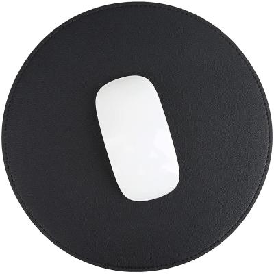 China Double-Sided Mouse Pads PU Wonder Mouse Pads Office Mouse Pads Small Round Mouse Pads PU Leather Mouse Pad with Stitched Edge for Computer Wireless Mouse for sale